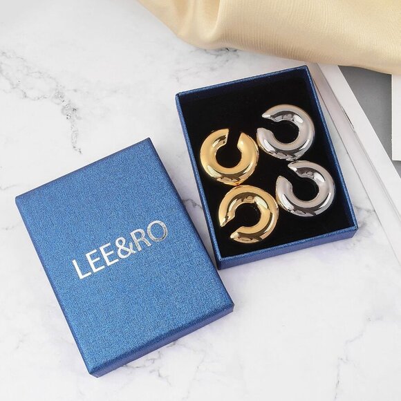 Brand New Ear Cuffs Set 30MM Gold&SIlver Non Piercing - Picture 5 of 9